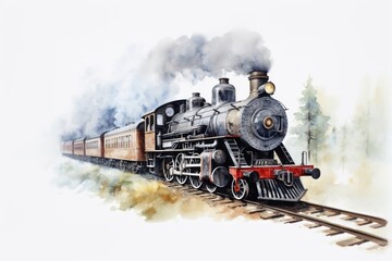 Canvas Print - Train locomotive vehicle railway.