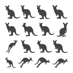  Kangaroo SVG Vector Illustration Silhouette