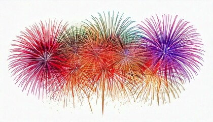 Wall Mural - fireworks over white background texture art design