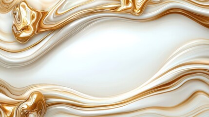 Golden Swirls On White Canvas