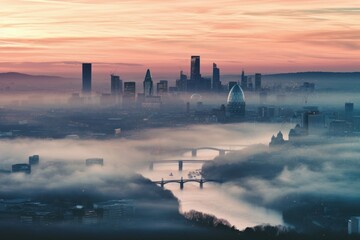 Wall Mural - City architecture pollution cityscape.