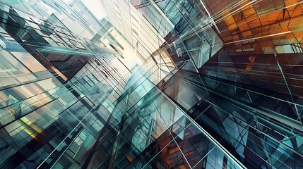 Abstract Cityscape with Glass and Steel