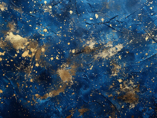 Beautiful royal blue golden texture,  Golden glitter on solid  dark blue background