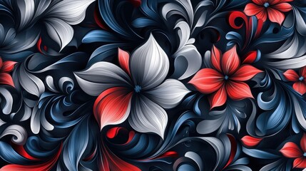 Wall Mural - Abstract art seamless pattern. Elegant floral element for fabric fashion. Vector illustration