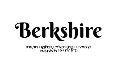 Wall Mural - Berkshire font for logo and headline. Isolated vector typeset