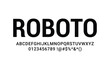 © Dotxperts - Roboto font for logo and headline. Isolated vector typeset