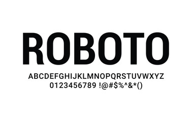 roboto font for logo and headline. isolated vector typeset