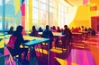© gankevstock - Abstract illustration of a colorful student exam hall