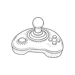 Single line art joy stick game icon design.