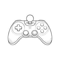 Single line art joy stick game icon design.