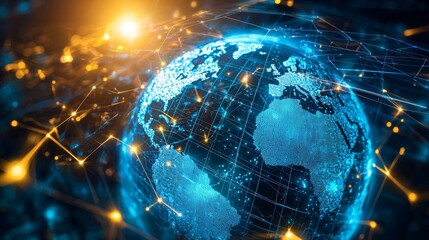 Wall Mural - digital currency and global business : cryptocurrencies being exchanged across global markets
