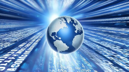 Sticker - global technology adoption : conceptual image of global adoption of new technologies, with a tech-gl