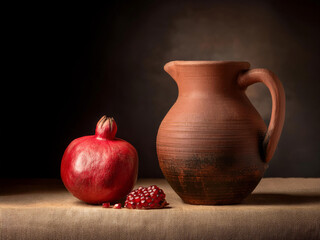 Wall Mural - vase with pomegranate