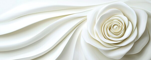 Poster - White Rose Abstract.