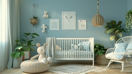 Powder Blue: This gentle, soothing pastel blue is associated with tranquility and softness, ideal for creating calming environments in nurseries.
