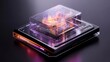 © Panupan - Abstract Technology Data Visualization  Glass Cube on Black Background