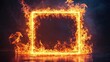 © ThisDesign - Bright fire frame in the shape of square flames. generative ai