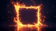 © ThisDesign - Bright fire frame in the shape of square flames. generative ai