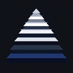 Poster - Abstract blue and white triangle pattern on black background.