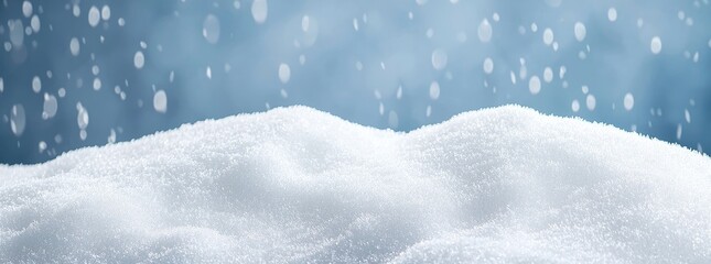 Aufkleber - With a beautiful blue sky, snowdrifts, bokeh circles in a banner format, copyspace, beautiful light.