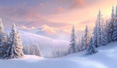 Poster - Carpathian Mountains in winter. Wonderful wintry landscape. Great alpine Highlands at sunny day. Snowcovered mountains and white spruces look amazing under the sun when it shines.