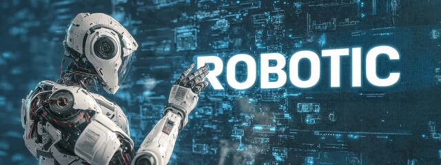 Aufkleber - An engineer manager touches the digital network of industry 4.0 and the control of a robot arm on a modern virtual interface in real time as part of an intelligent factory that manufactures