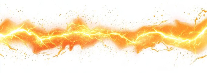 Poster - Light effect with a spark of orange abstract energy shock explosion