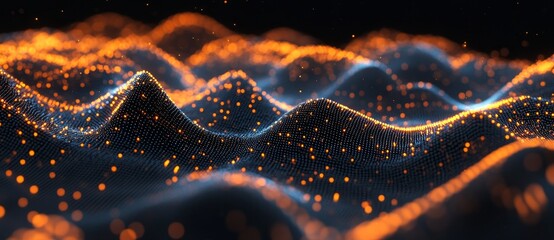 Poster - Colorful waves cascading in a mesmerizing display that exhibits brilliant shades of orange and blue.