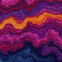 Abstract wavy pattern in vibrant colors resembling layered topography.