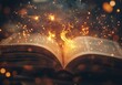 © Sevinj	 - An open book with glowing pages and magical energy emanating from it. AI generated illustration