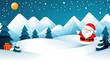 © bteeranan - Cute Abstract Winter Scene with Merry Santa Claus