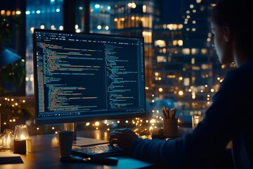 Leinwandbilder - Developing programming and coding technology while working in an organization with software engineers.