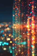 Poster - Vibrant abstract lights create a mesmerizing bokeh effect, adding a touch of color and dynamic energy to any creative project or design.