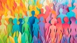 © Fantastic - many paper people, diversity concept, colorful background