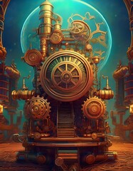 steampunk composition, AI generated