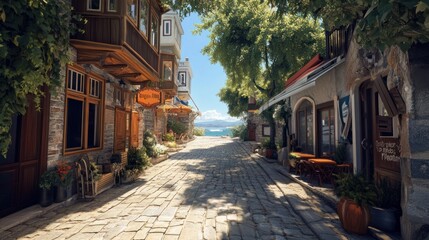 A street view of Buyukada Island itself. One of the Princes Islands in the Marmara Sea is Buyukada.
