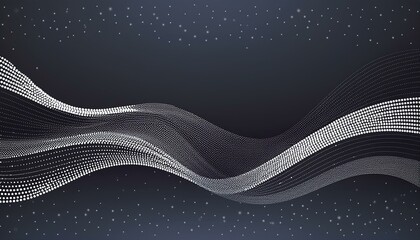 Wall Mural - background with white abstract wave dots