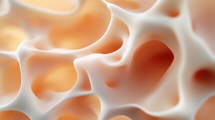 This image presents surreal organic forms in soft coral hues, showcasing a delicate interplay of light and texture, creating a sense of calm and wonder.