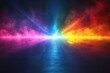 © NightTampa - Light rays emerging from a central point, creating a colorful gradient over a dark background.