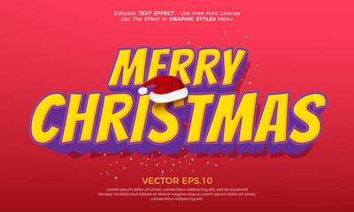 Wall Mural - Merry christmas holiday text effect