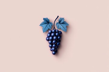 Leinwandbilder - A minimalist illustration of a single grape cluster, with simple, clean lines and soft purple and green hues