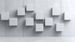 © Man - Modern minimalist display a striking arrangement of white cubes against a concrete wall perfect for contemporary art and design inspiration