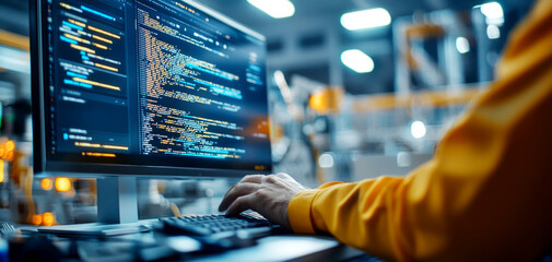 automation system running with precise syntax, improving workflow, code on screen, process automatio