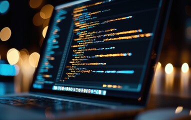 real-time information filtering code execution, syntax highlighted, code on screen, information syst