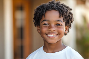 Black teenager boy on a outdoors background