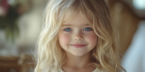 Portrait of a beautiful little girl looking at the camera