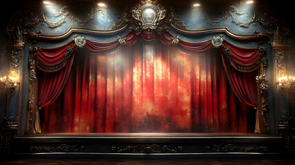 Ornate Stage Curtain Background