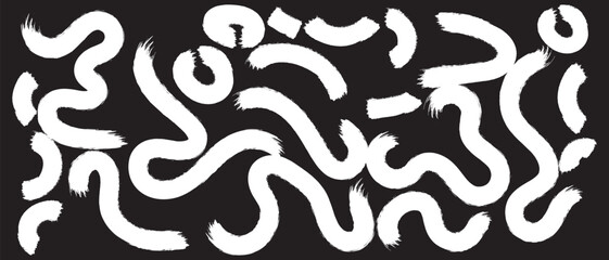Wall Mural - seamless banner design with bold squiggles and circle. hand drawn curved brush strokes, dots and org