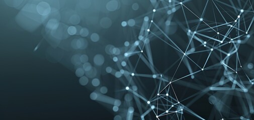 Poster - Abstract technology background featuring interconnected nodes and lines, suitable for presentations and digital media.