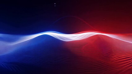 Wall Mural - abstract light waves: a mesmerizing dance of light, where blue and red waves intertwine in a captiva